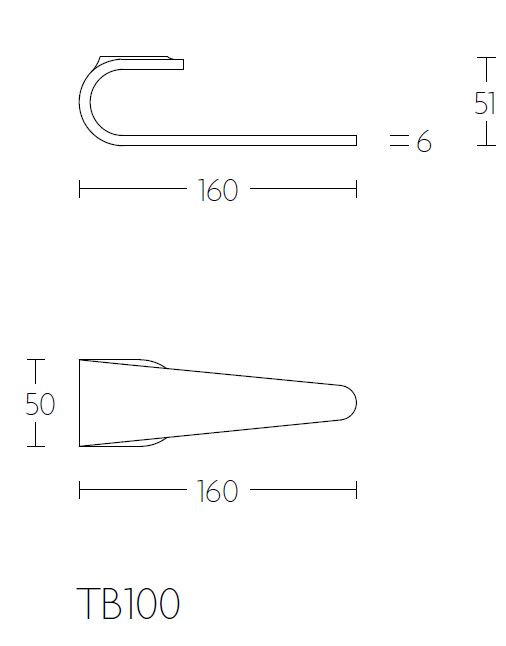Enkele deurklink links FOLD TB100 deurklink geveerd/verborgen rozet rvs - Afbeelding 2