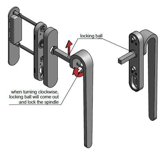 Hef/schuifdeurbeslag FOLD TB230 Blind mat rvs - Afbeelding 3