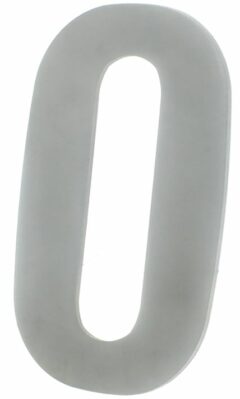 Huisnummer 0 130 mm RVS