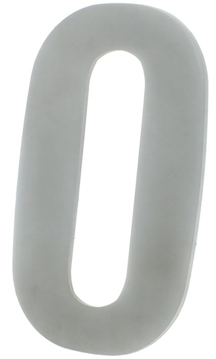Huisnummer 0 130 mm RVS