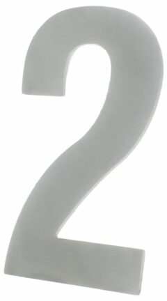 Huisnummer 2 130 mm RVS