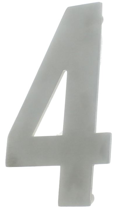 Huisnummer 4 130 mm RVS
