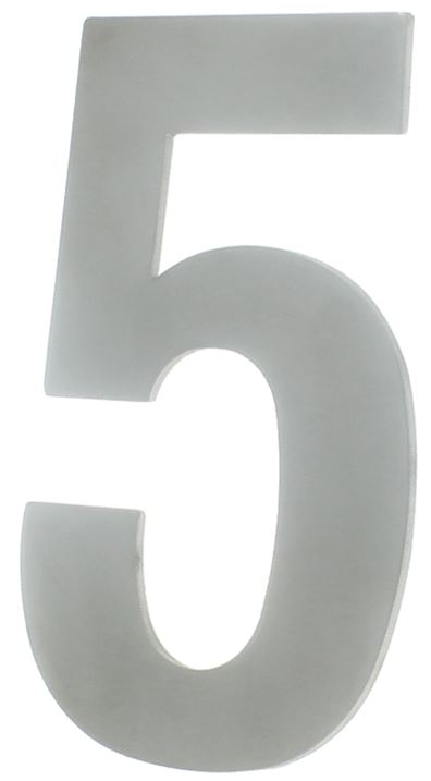 Huisnummer 5 130 mm RVS