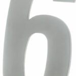 Huisnummer 6 130 mm RVS