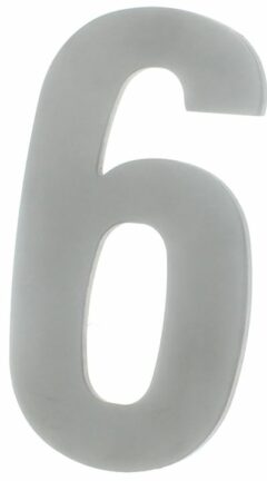 Huisnummer 6 130 mm RVS