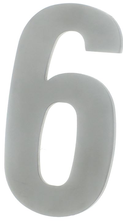 Huisnummer 6 130 mm RVS