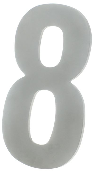 Huisnummer 8 130 mm RVS