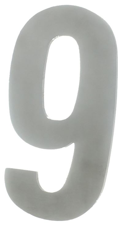 Huisnummer 9 130 mm RVS