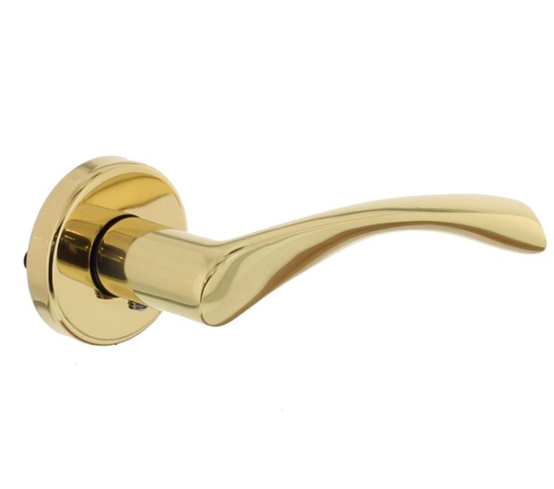 Deurkruk Vlinder op rozet messing gelakt