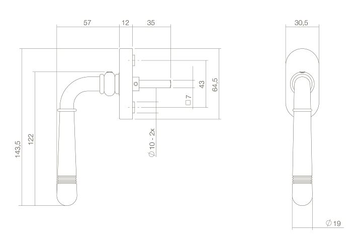 Intersteel Raamkruk Helena Messing Kleur