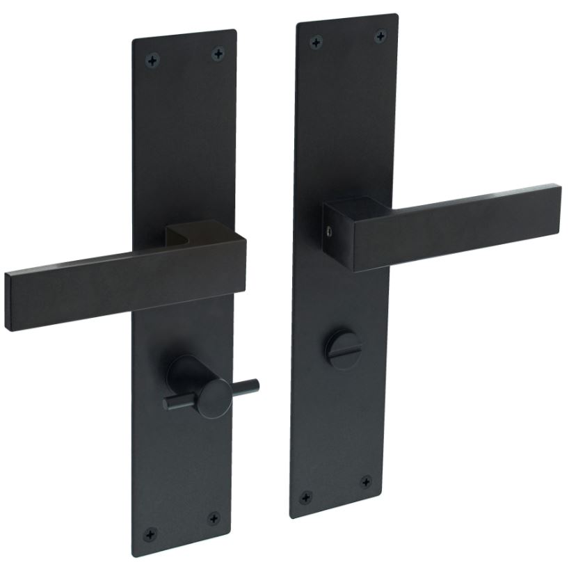 Deurkruk Amsterdam op Renovatie Schild Rechthoekig WC63/8 RVS/Mat Zwart