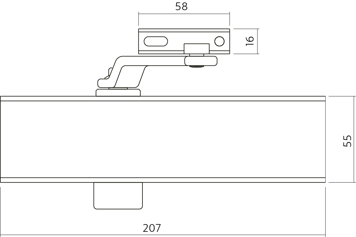 Intersteel deurdranger met schaararm 207x55x40 mm sluitkracht 2-4 zwart - Afbeelding 3