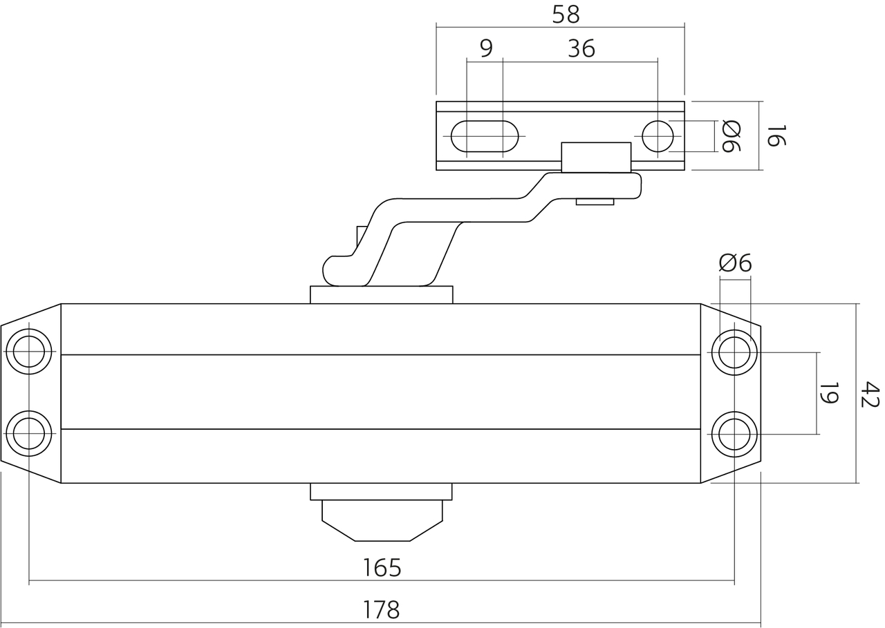 Intersteel deurdranger met schaararm 179x42x64 mm sluitkracht 2-4 zwart - Afbeelding 3