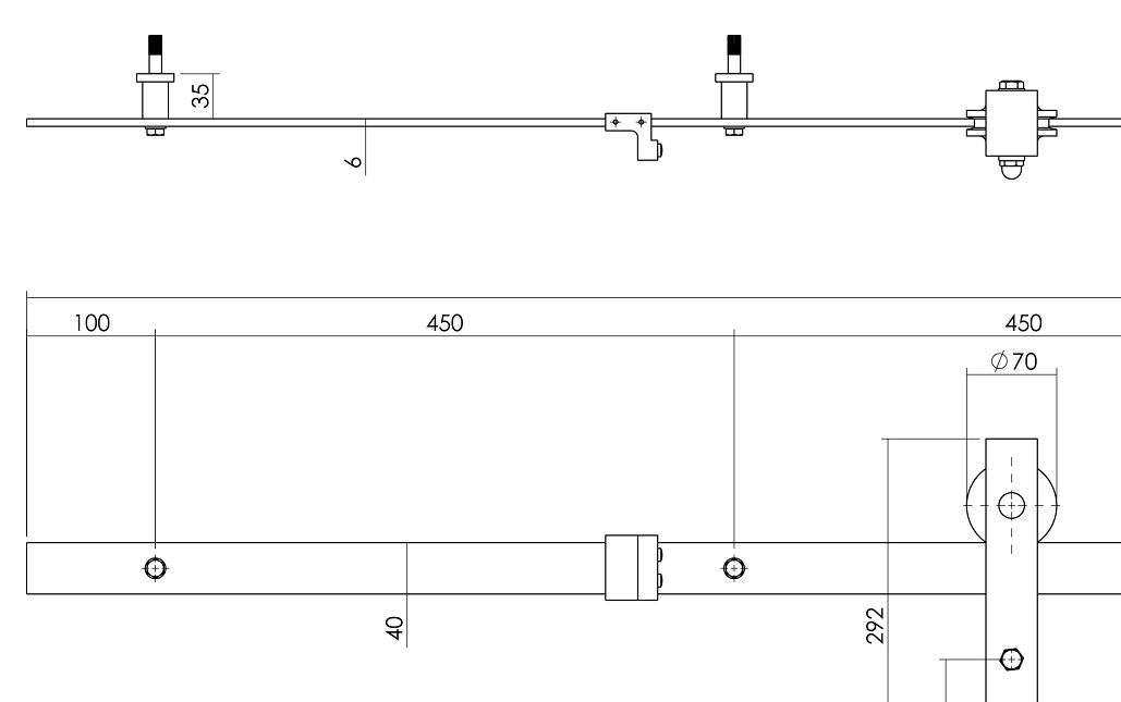 Starx Schuifdeur Systeem Retro mat zwart 2 Meter - Afbeelding 3