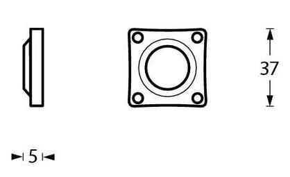Intersteel deurklink Ton 222 met vierkant rozet messing getrommeld/ebbenhout - Afbeelding 3