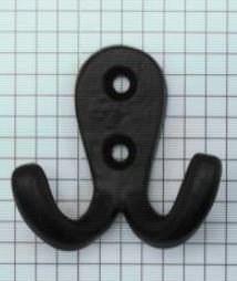 Kapstokhaak klein dubbel ijzer zwart