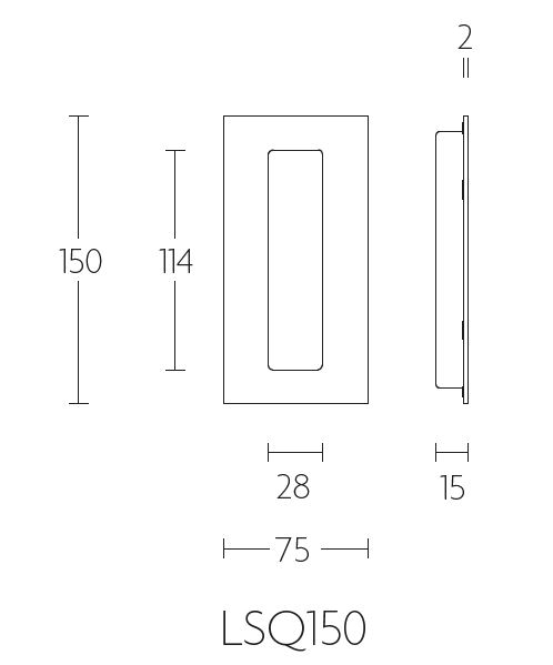 Schuifdeurkom SQUARE LSQ150 150X75X2 MM mat zwart - Afbeelding 2