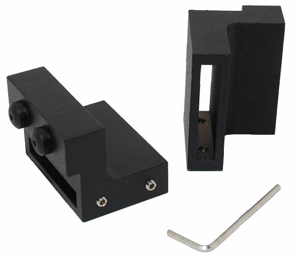 Set van 2 stoppers tbv schuifdeursysteem, incl. bevestiging, zwart