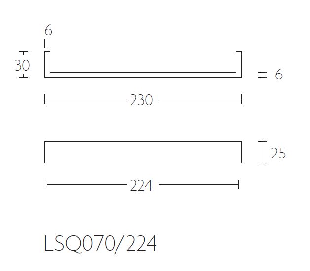 Meubelgreep SQUARE LSQ70/224 mat zwart 224 mm - Afbeelding 2