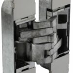 Scharnier Zamak 130x30 mm Binnenwerk Verzinkt - Vernikkelde Afdekkappen