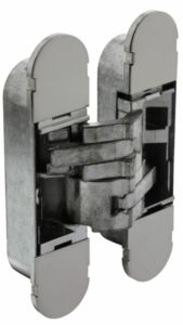 Scharnier Zamak 130x30 mm Binnenwerk Verzinkt - Vernikkelde Afdekkappen