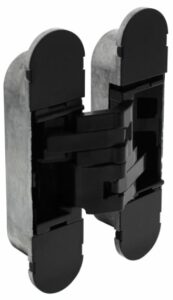 Scharnier Zamak 130x30 mm Binnenwerk Zwart - Zwarte Afdekkappen