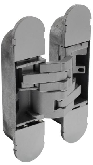 Scharnier Zamak 130x30 mm Binnenwerk Grijs Gelakt - Grijs Gelakte Afdekkappen