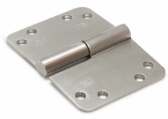 SKG3 Kogelstift paumelle Ronde hoek 125x89 mm Links RVS