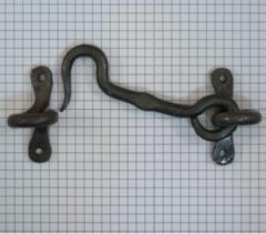 Deurhaak en vanger 100 mm ijzer blank