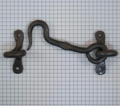 Deurhaak en vanger 100 mm ijzer blank