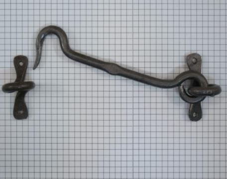 Deurhaak en vanger 150 mm ijzer blank