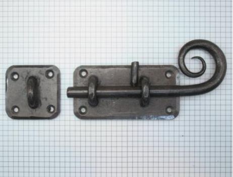 Grendel ijzer blank, grondplaat 100 x 52 mm - Afbeelding 2