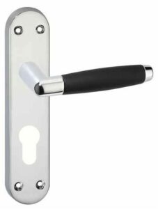 Deurkruk Swindon op schild PC55 Chroom/Zwart