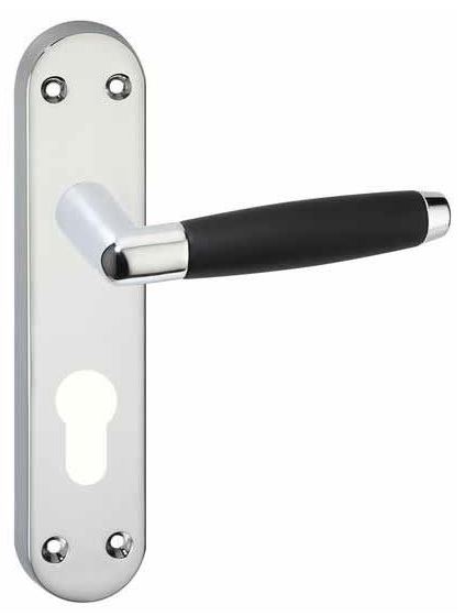 Deurkruk Swindon op schild PC55 Chroom/Zwart