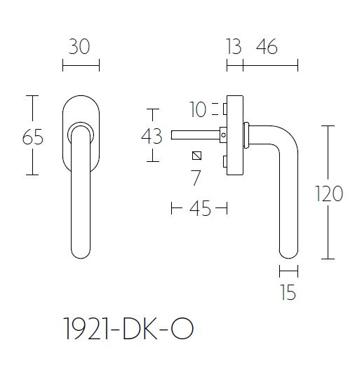 Draaikiepgarnituur TIMELESS 1921DK-O rechts mat nikkel - Afbeelding 2