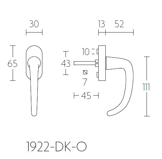 Draaikiepgarnituur TIMELESS 1922DK-O rechts mat nikkel - Afbeelding 2