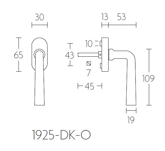 Draaikiepgarnituur TIMELESS 1925DK-O rechts glans nikkel - Afbeelding 2