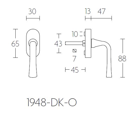 Draaikiepgarnituur TIMELESS1948DK-O rechts mat nikkel - Afbeelding 2