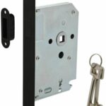 Intersteel Magneet Klavier Dag en Nachtslot Met Zwarte Voorplaat 20X175 mm