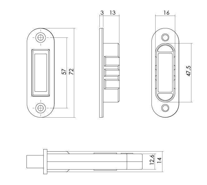 Intersteel Magneet Cilinder dag en nachtslot PC55 met rvs voorplaat 20x175 mm - Afbeelding 3