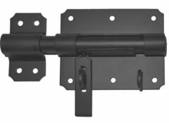 Hangslot Grendel Met Schoot en Sluitlus zwart gelakt 100 mm