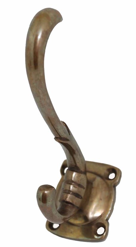 Kapstokhaak 93 mm Brons Antiek