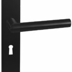 Deurkruk London op Vierkant schild SL56 Zwart