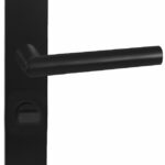 Deurkruk London op Vierkant schild WC63 Zwart