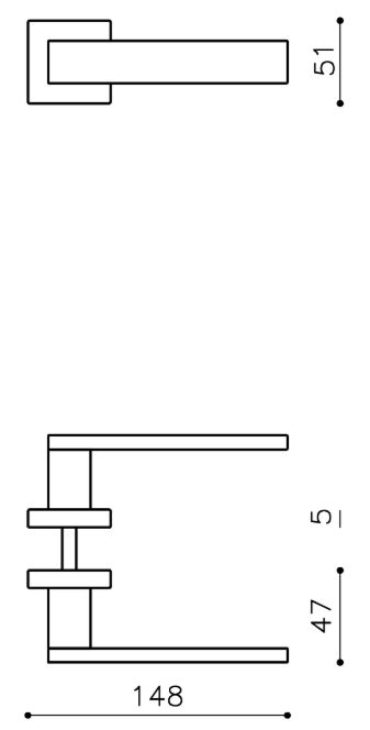 Olivari deurkruk Diana op rozet rvs mat titaan PVD