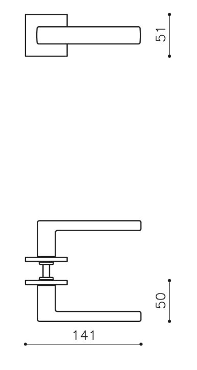 Olivari deurklink Planet Q op rozet rvs mat titaan PVD - Afbeelding 2