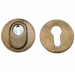 SKG3 Veiligheid-rozet + kerntrekbeveiliging Messing Antiek