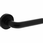 Intersteel deurklink Agatha op ronde rozet 53x8mm met nokken mat zwart