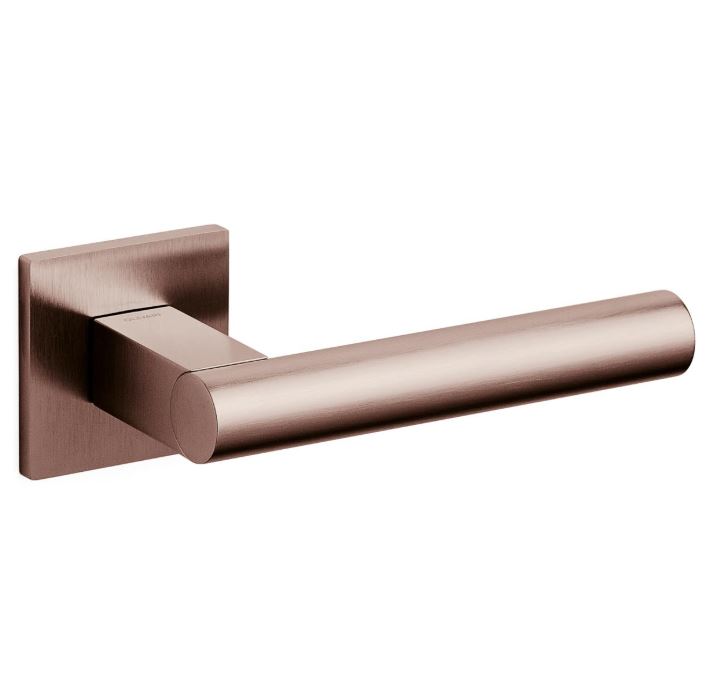 Olivari deurkruk Euclide Q op rozet brons mat titaan PVD