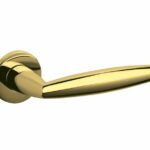 Olivari deurkruk Aurelia op rozet messing titaan PVD